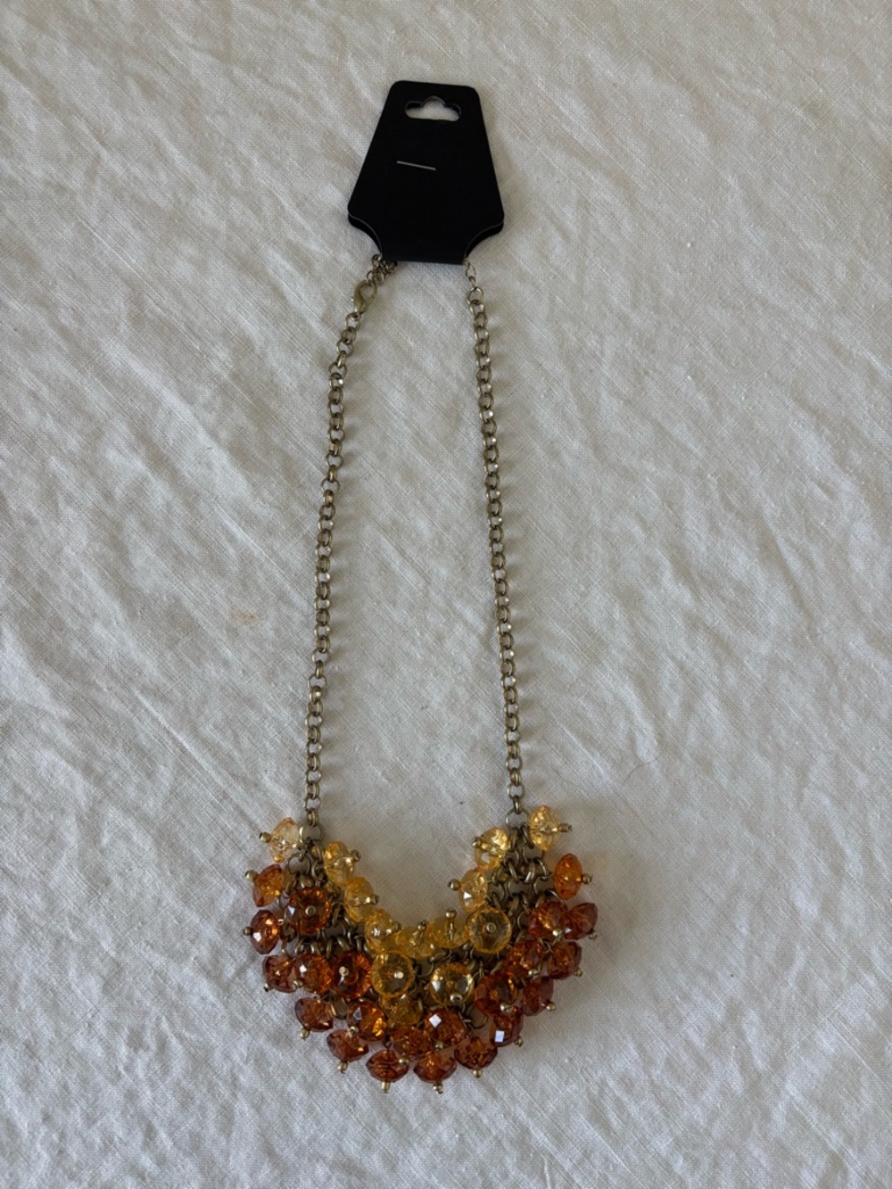 Statement Cluster Necklace in Amber and Gold